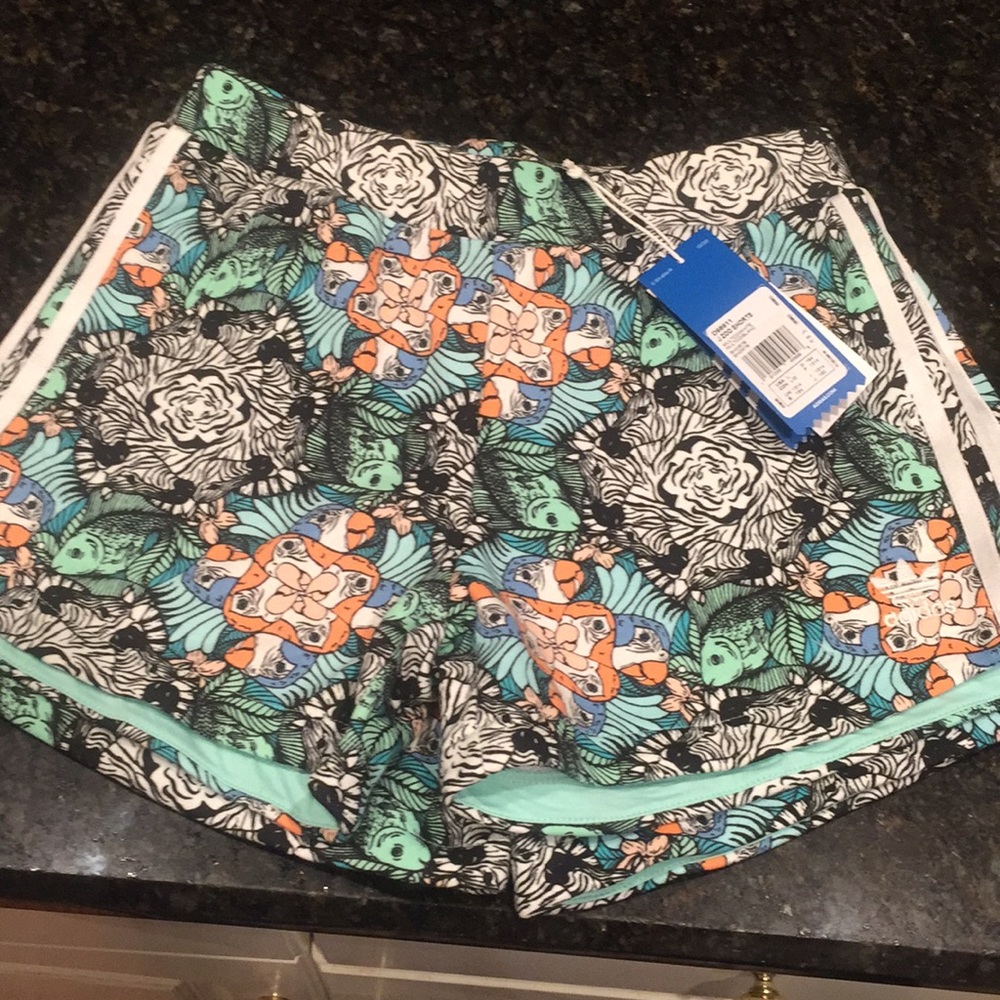 Adidas trefoil shorts animal zoo print Large